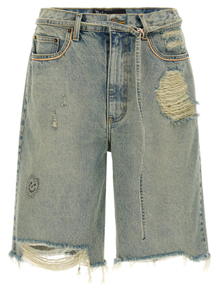 Blue Cotton Bermuda Shorts