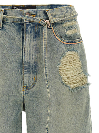 Blue Cotton Bermuda Shorts