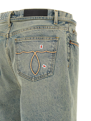 Blue Cotton Bermuda Shorts