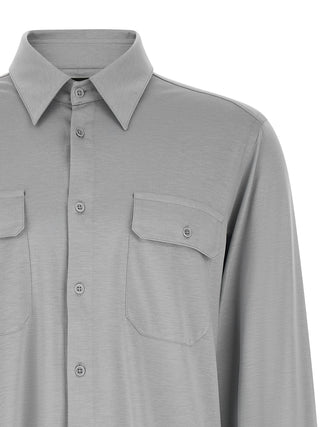 Gray Silk Blouse