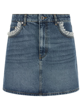 Blue Cotton Long Skirt