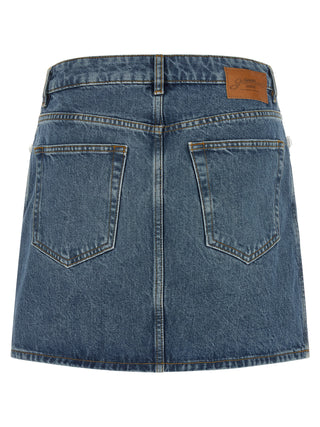 Blue Cotton Long Skirt