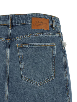 Blue Cotton Long Skirt