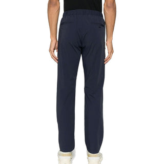 Blue Elastane Casual Pants
