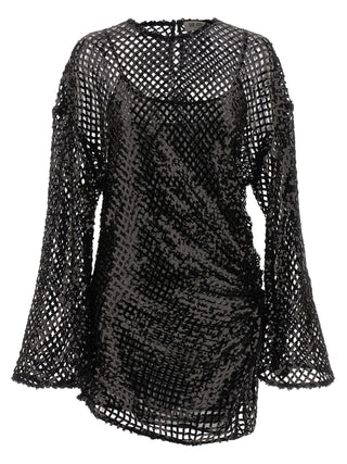 Black Polyester Short Dress