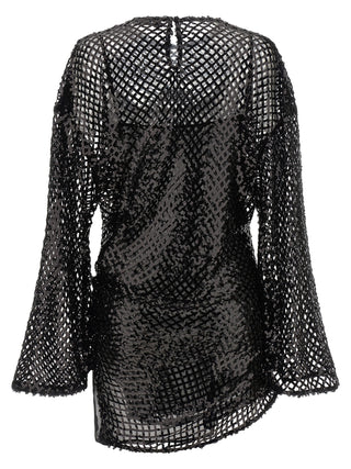 Black Polyester Short Dress