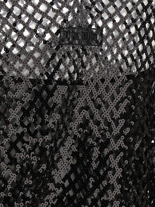 Black Polyester Short Dress