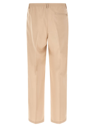 Beige Polyester Casual Pants