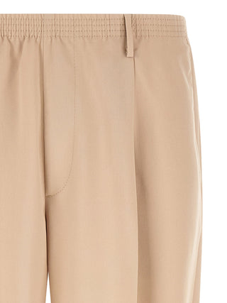 Beige Polyester Casual Pants
