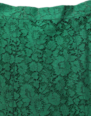 Green Lace High Waist Mermaid Midi Skirt