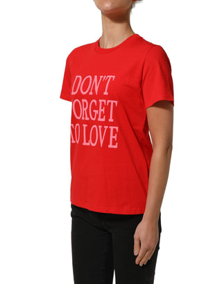 Red Graphic Cotton Jersey Crew Neck T-shirt