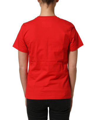 Red Graphic Cotton Jersey Crew Neck T-shirt