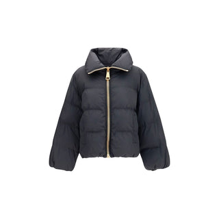 Black Viscose Full-Length Jacket
