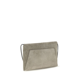 Gray Calf Leather Bos Taurus Clutch Bag
