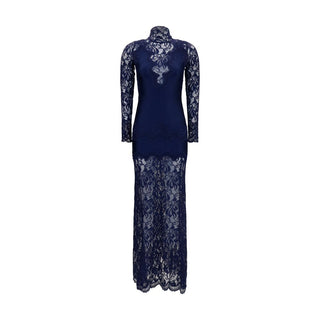 Blue Polyamide Long Dress