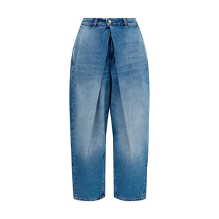Jeans de algodón azul de corte relajado  