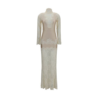 Beige Polyamide Long Dress