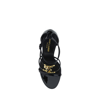 Black Calf Leather Bos Taurus Stiletto Heel Sandals