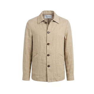 Chaqueta de lino beige para hombre