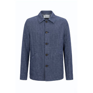 Blue Linen Men's Jacket