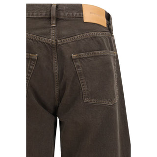 Brown Cotton Relaxed Fit Jeans