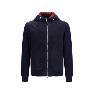 Chaqueta azul de cuero de becerro Bos Taurus