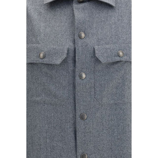 Gray Wool Oves Aries Dress Shirt