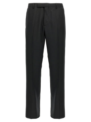 Black Polyester Casual Pants