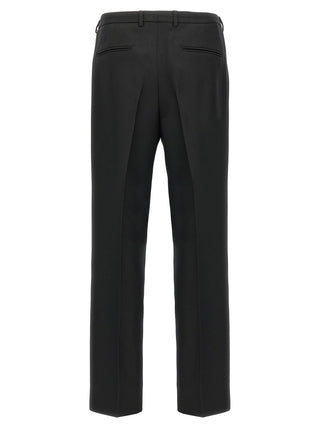 Black Polyester Casual Pants