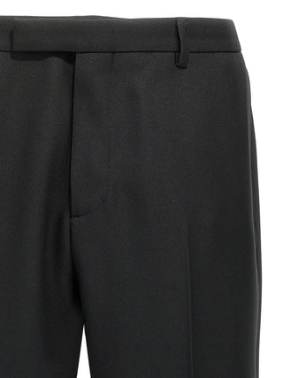 Black Polyester Casual Pants
