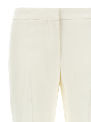 White Viscose Casual Pants