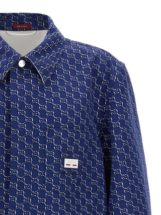 Blue Cotton Biker Jacket