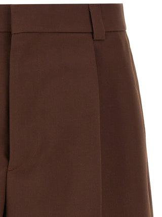 Brown Wool Bermuda Shorts