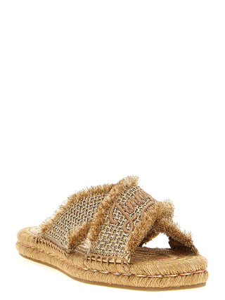 Gold Textile Slides