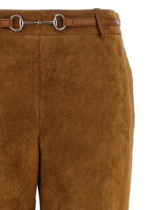 Brown Calfskin Pants