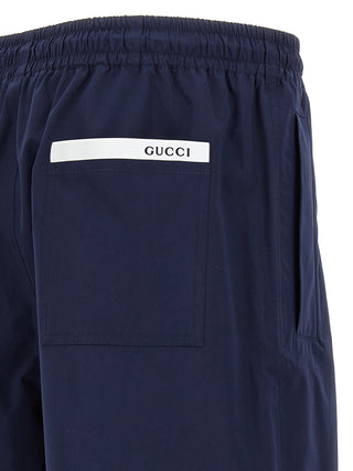 Blue Cotton Bermuda Shorts