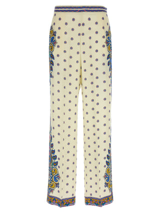 White Viscose Casual Pants