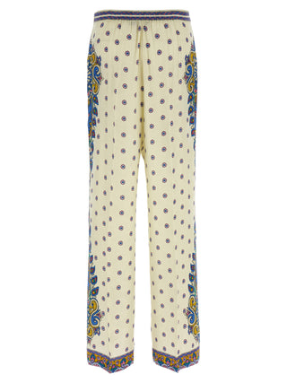 White Viscose Casual Pants