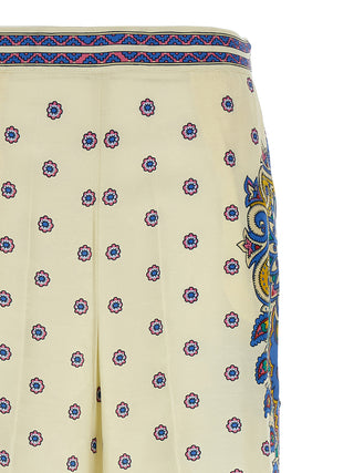 White Viscose Casual Pants