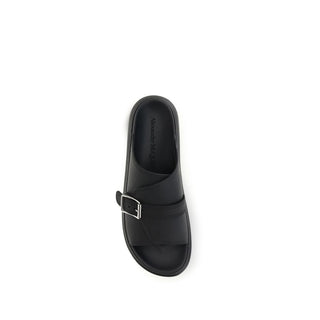 Black Calf Leather Bos Taurus Platform Sandals