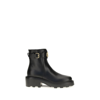 Black Calf Leather Bos Taurus Ankle Boots