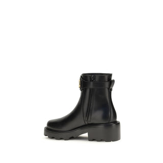 Black Calf Leather Bos Taurus Ankle Boots