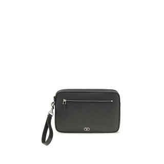 Bolso de mano de cuero de becerro negro Bos Taurus