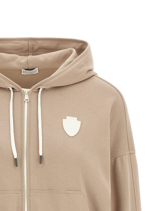 Beige Cotton Hoodie