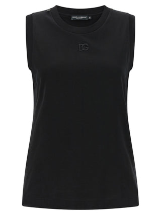 Black Cotton Sleeveles T-Shirt