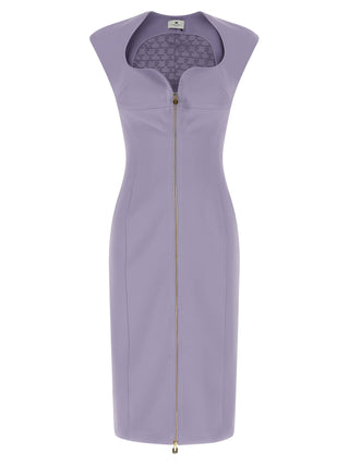 Vestido midi de poliéster morado