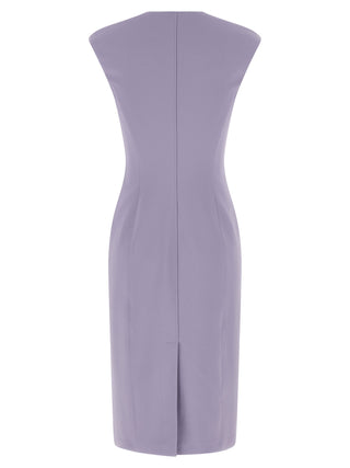 Vestido midi de poliéster morado