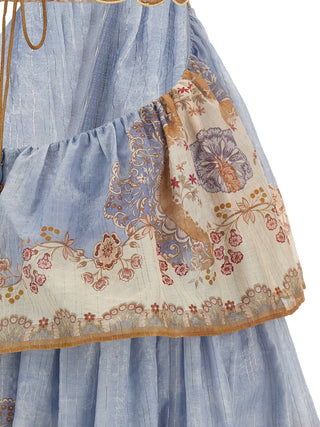 Blue Cotton Long Dress