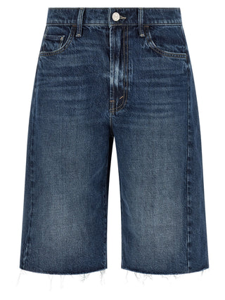 Blue Cotton Bermuda Shorts