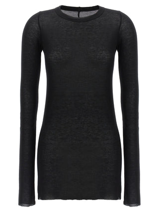 Camiseta negra de viscosa con manga larga